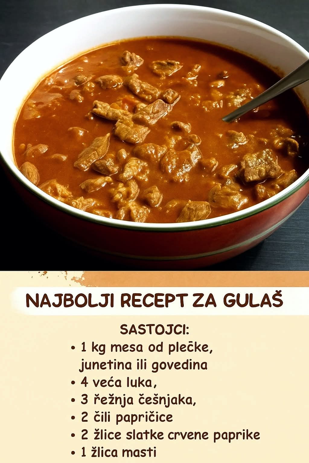 Otkako sam probala ovaj GULAŠ svi drugi recepti su otpali: Ubjedljivo ...